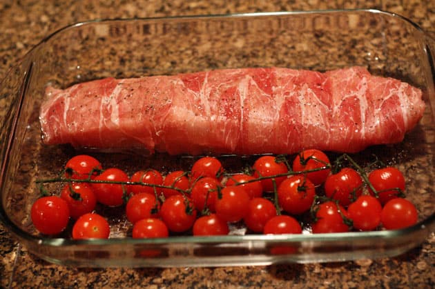 Cod wrapped in Prosciutto