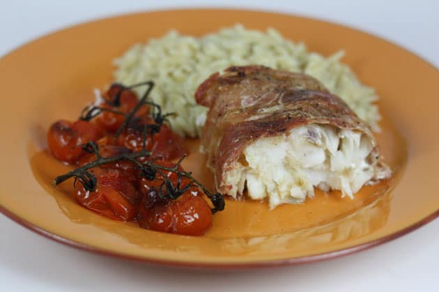 Cod wrapped in Prosciutto