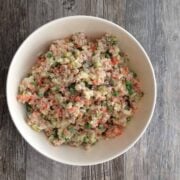 Olivyer salad in bowl
