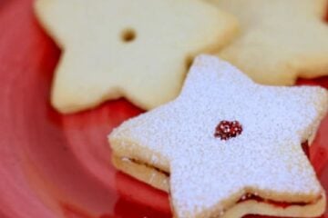 These Shortbread Cookies are soo soo good with hot tea. They are tasty as-is and even better with the raspberry preserves. I made them for Christmas.