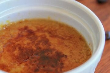 This Espresso Creme Brulee tastes like a perfect tiramisu. Delicious and decadent custard with notes of espresso and a crispy sugar crust.