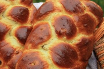 This Portuguese Easter Bread recipe makes 2 beautiful loaves; one for you and one for the neighbors. This also makes the most phenomenal french toast.