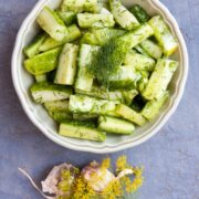 This fresh Cucumber Salad is light, refreshing, and vibrant in flavor. This super fast dish makes a great side to any meal.