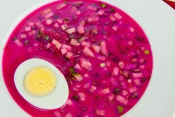 A must try Russian Cold Holodnik Soup recipe on a hot summer day. Wild looking, but gorgeous! Holodnik is a a little like cold borscht, but tangier.