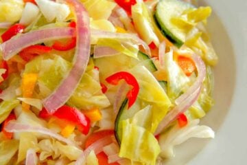 A bowl of marinated vegetable salad