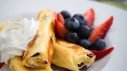 These Russian Crepes with cheese are our favorite breakfast and they can be prepared ahead of time; making it the ideal breakfast dish for company.