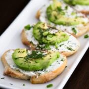The herbed cream cheese infused with a little garlic makes for an amazing spread. Top with avocado and you have a very impressive little tea sandwich.