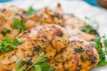 A plate of grilled Moroccan chicken