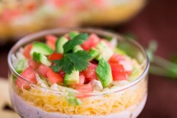 You can take this Taco salad dip to any party really. It's just an all-around-amazing dip; sort of like the 7-layer dip, but it holds it's own.