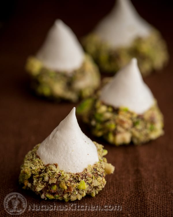 Meringue Acorns with Salted Pistachios and Chocolate-image