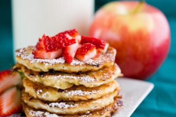 What I love about these Apple and Cottage Cheese Pancakes (besides being delicious), is they're so quick and easy to make. So fluffy, you have to make them!