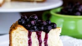 New-York style cheesecake and a blueberry sauce that doubles as a topping for waffles, or anything else you could possibly drown with blueberry sauce.