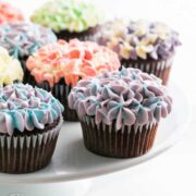Hydrangea Cupcakes tutorial, plus a recipe for incredible, moist chocolate cupcakes! How to make beautiful hydrangea cupcakes - it's easier than you think! | natashaskitchen.com