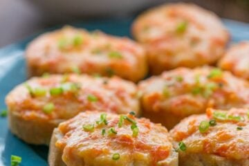 This is a party-size carrot and cheese spread recipe that will make your guests wanting more. Spread it on canapes, melt the cheese and enjoy.