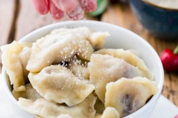 These Cherry Pierogies are the ultimate in comfort food. Use fresh or frozen cherries! @natashaskitchen