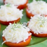 These tomato and cheese bites take just minutes to assemble and they are so good! @natashaskitchen