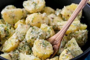 New Potatoes in a Garlic Cream Sauce; easy and excellent dish from @natashaskitchen