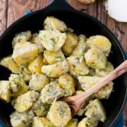 New Potatoes in a Garlic Cream Sauce; easy and excellent dish from @natashaskitchen