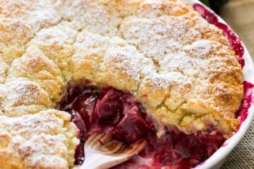 Rustic Plum Biscuit Pie. You'll love the crumbly topping and bubbly filling. Easy, delicious and so homey! @natashaskitchen