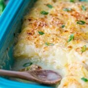 This skinny scalloped potato gratin is creamy and tastes incredibly indulgent! @natashaskitchen