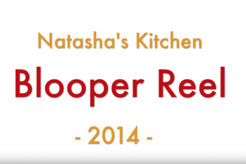 A close up that says Natasha's Kitchen Blooper Reel 2014