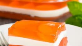 Peaches and Cream Layered Jello Recipe (with great video tutorial!) @natashaskitchen