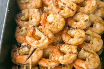 (Irresistibly delicious) Grilled Garlic Cajun Shrimp Skewers | NatashasKitchen.com