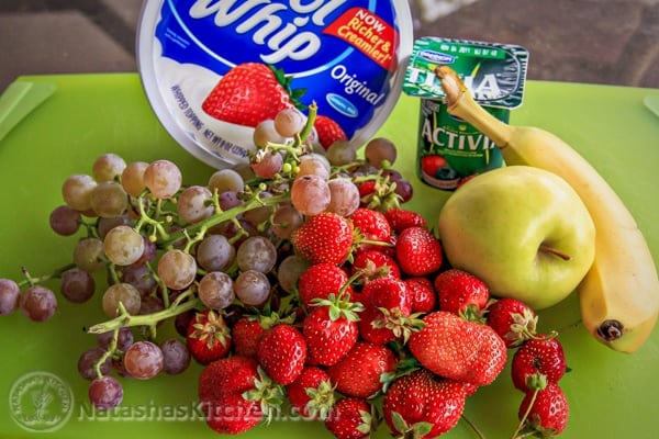 This fruit salad is a real "crowd pleaser" and tends to go fast. You can mix fresh or frozen fruit together which makes it "perfect" for any season. 