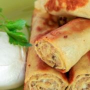 Mom's recipe for Savory Crepes. All you need to make this crepes recipe is a blender and non-stick skillet. Meat-filled crepes are a family favorite.