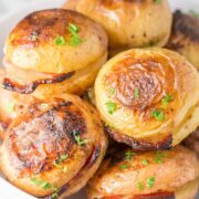 These baked potatoes have a crisp salty skin, creamy center are infused with bacon and buttery goodness... | natashaskitchen.com