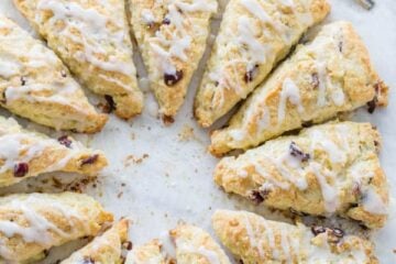 Cranberry Orange Scones recipe - billow soft, crumbly and so easy! | natashaskitchen.com