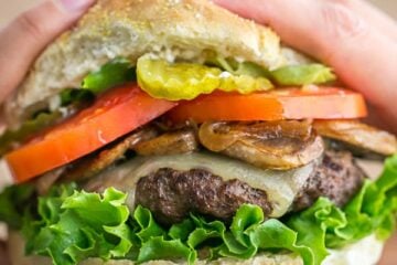 These burgers are fresh, juicy, fluffy and delicious, and feel lighter on the gut than frozen patties. So easy and they totally taste gourmet! | natashaskitchen.com
