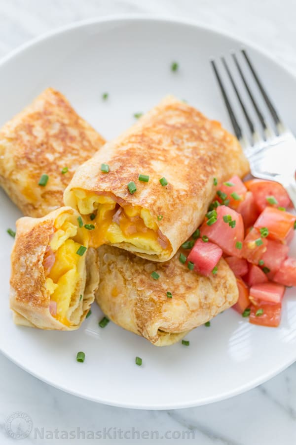 Egg, Ham and Cheese Crepes Pockets