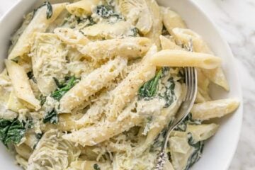 Spinach and Artichoke Pasta - Our favorite dip turned into a pasta! | natashaskitchen.com