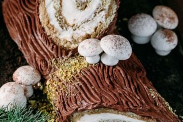 There's nothing more impressive than bringing a log to Christmas dinner; a Tiramisu Yule Log Cake that is! Full photo tutorial for tiramisu yule log cake.