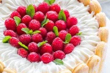 With step-by-step photos, you can master Raspberry Charlotte Russe Cake! A Charlotte Dessert with layers of raspberry mousse, lady fingers and fluffy cake.