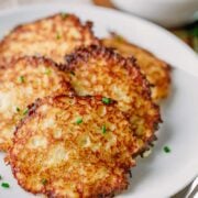 These are classic old world potato pancakes with a surprise inside! Mom always made these draniki growing up. Yummy for breakfast, lunch or dinner!
