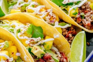 Ground Beef Tacos on a Platter