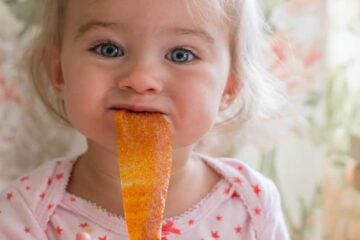 The kids go crazy for this apricot fruit leather! Easy, tastes way better than store-bought and only TWO INGREDIENTS! How to make fruit leather | natashaskitchen.com