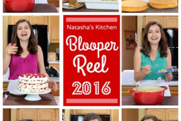 Nine small photos of Natasha Kravchuk and the middle says Blooper Reel 2016