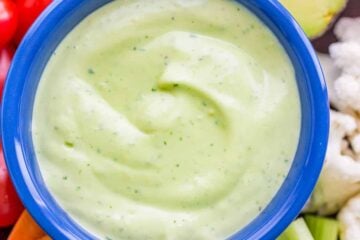 Love ranch dressing? You'll flip for this avocado ranch dressing and dip. So creamy with amazing flavor! Perfect as avocado ranch dip or salad dressing! | natashaskitchen.com