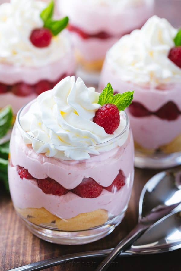 Pink Desserts In A Cup