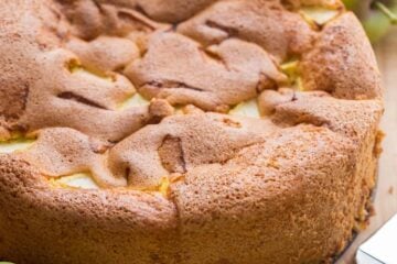 Meet your new favorite apple cake! This country apple cake (a.k.a. Sharlotka) is soft, moist and so easy with just 6 ingredients - perfect for company! | natashaskitchen.com