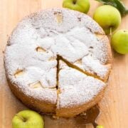 Apple Cake Recipe dusted with powdered sugar