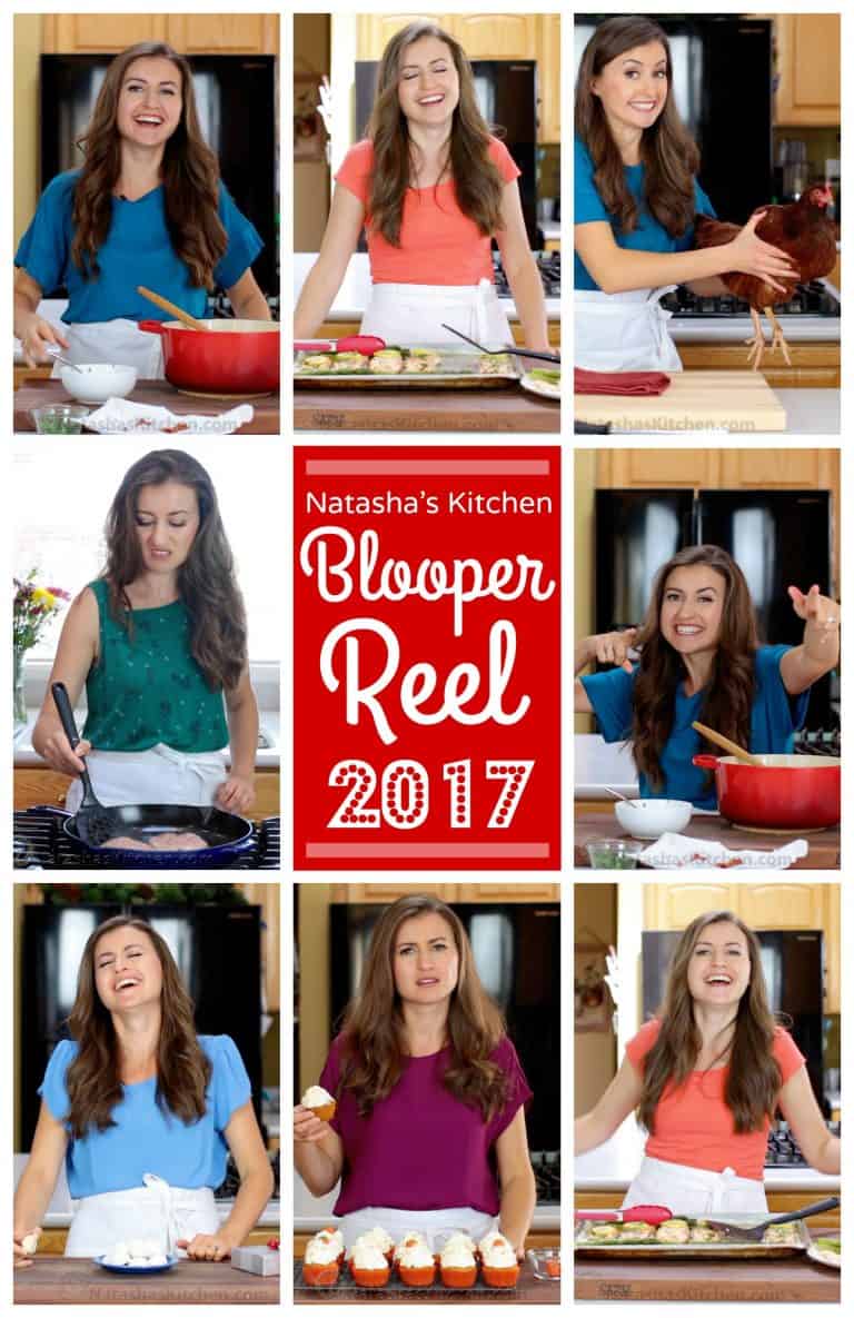 Blooper Reel 2017 - Natasha's Kitchen annual behind the scenes bloopers are always a hoot! | natashaskitchen.com