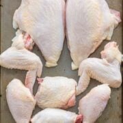 Cutting a whole chicken is easy! Video tutorial on how to cut up a whole chicken! Save money and use the carcass for the homemade chicken stock! | natashaskitchen.com