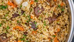Making beef plov in an instant pot is so quick and easy and using brown rice is genius. This Instant Pot Rice recipe is a healthier, juicier and flavor packed version of beef plov | natashaskitchen.com