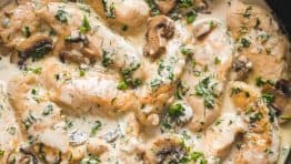 One Pan Chicken Mushroom with Creamy Herb Sauce