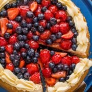 Our spin on the classic German Fruit Cake "Obstkuchen Obsttorte". It has a super soft cake base, is loaded with glazed berries and a secret ingredient stabilized whipped cream frosting! | natashaskitchen.com