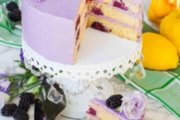sliced blackberry cake